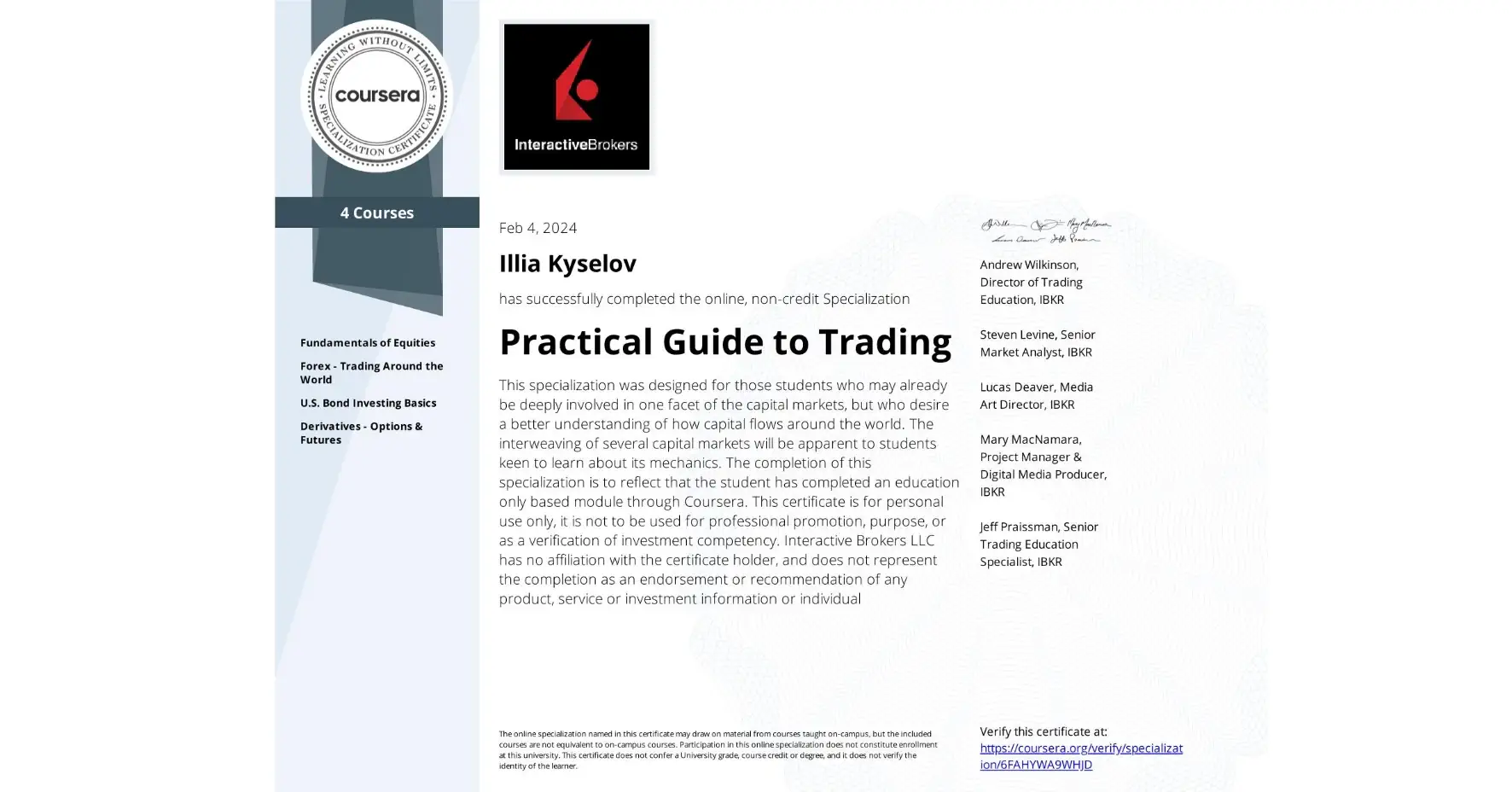 Practical Guide to Trading Илья Киселев